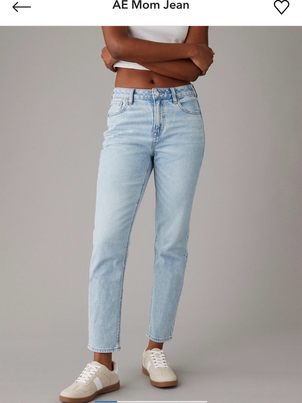 AE Light Blue Strigid Mom Jeans - American Eagle Outfitters